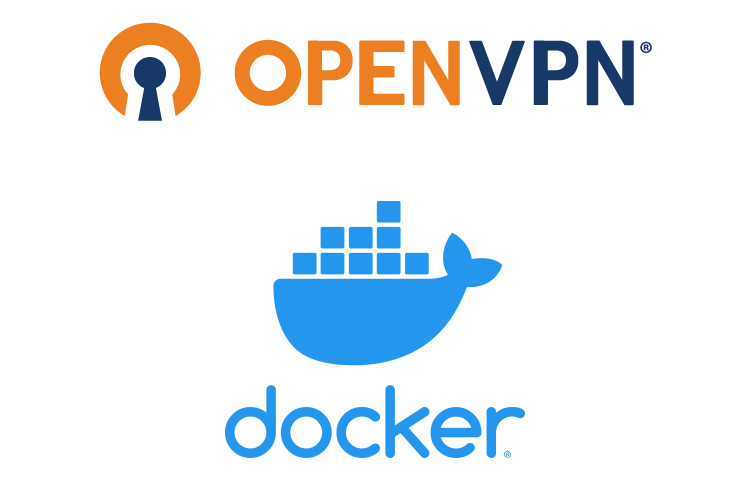 OpenVPN and Docker logos.