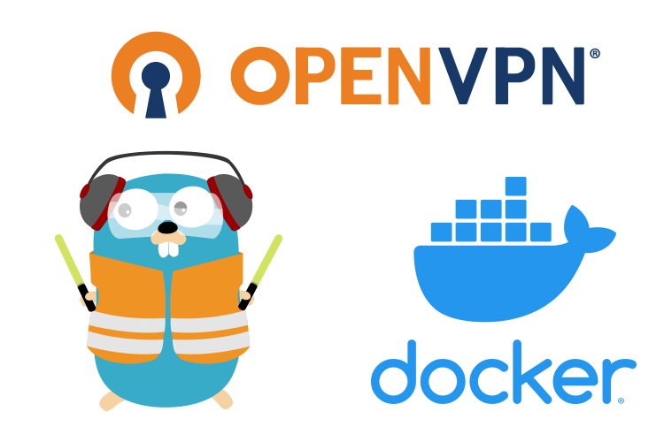 OpenVPN, Traefik and Docker logos.